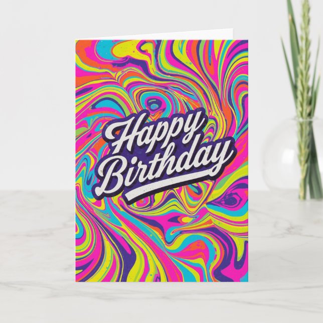 Tarjeta psychedelic birthday card (Anverso)