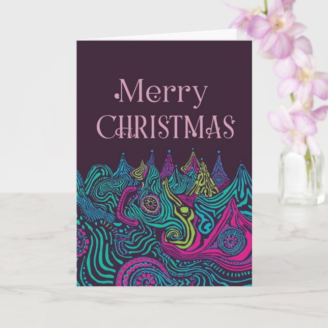 Tarjeta Psychedelic christmas card (Orquídea)