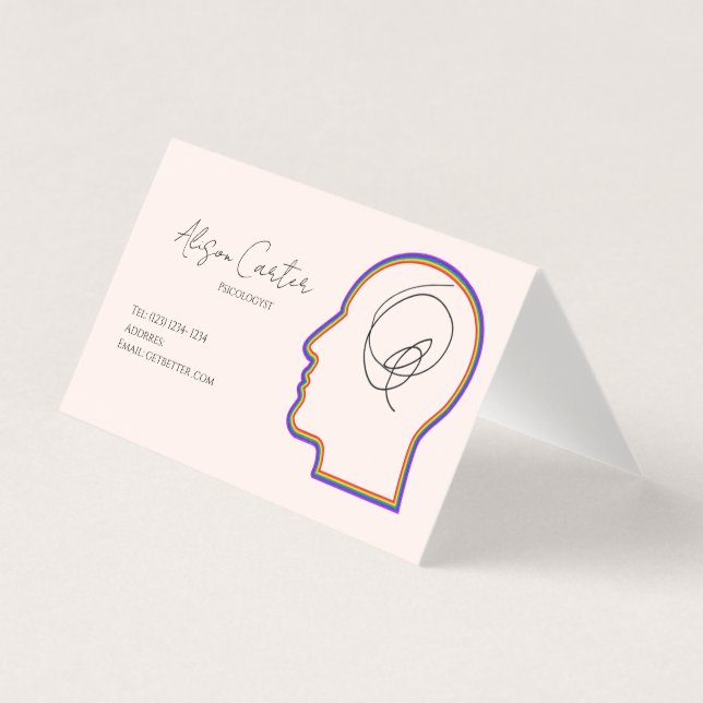 Tarjeta psycology editable business card  (Anverso)