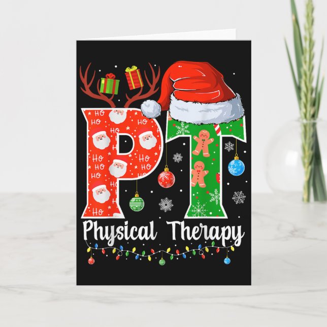 Tarjeta Pt Christmas Physical Therapy Christmas Pt Xmas  (Anverso)