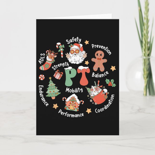 Tarjeta Pt Physical Therapy Santa Squad Christmas Physical (Anverso)