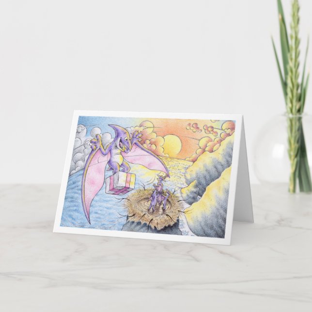 Tarjeta Pterodactyl del cumpleaños (Anverso)