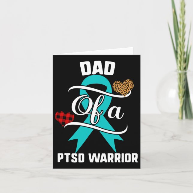 Tarjeta Ptsd Awareness Leopard Estrés postraumático D (Anverso)