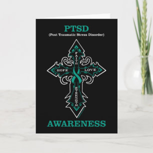 Tarjeta PTSD de cruz/conciencia