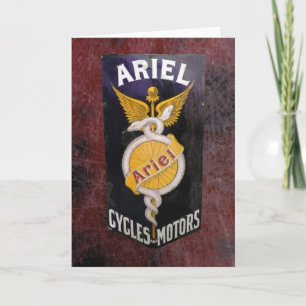 TARJETA PUBLICIDAD DE ARIEL VINTAGE MOTORCYCLE.