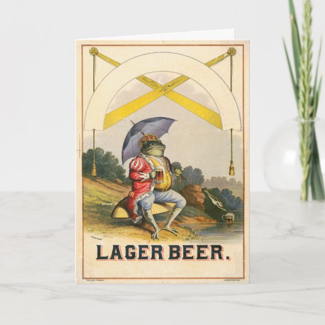 Tarjeta Publicidad de la vendimia de cerveza Lager (Anverso)