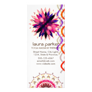 Tarjeta Publicitaria Acuarela de flores de Lotus Curación de yoga holís