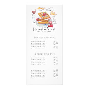 Tarjeta Publicitaria Acuarela Logo Waffle receta de restaurante Busines