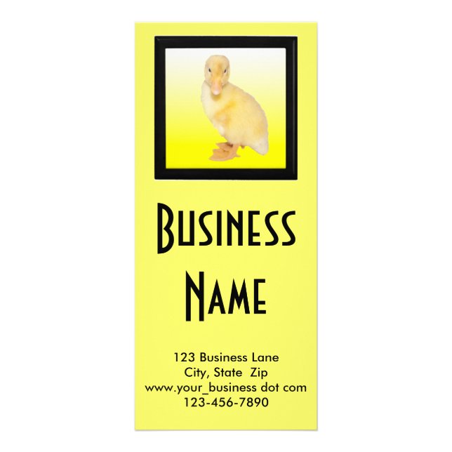 Tarjeta Publicitaria Adorable Yellow Duckling Photo Animal Care Persona (Frente)