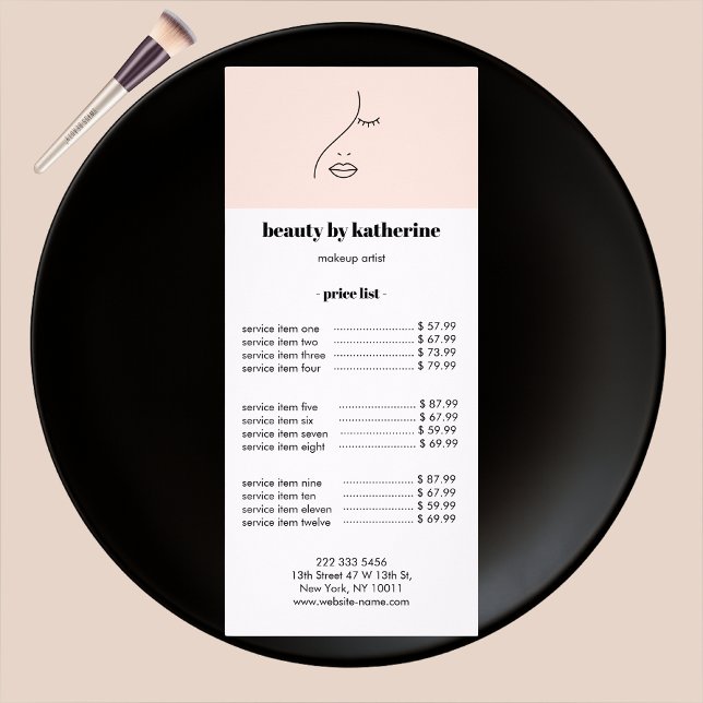 Tarjeta Publicitaria Afiche de la mujer de la belleza de la cara (Subido por el creador)