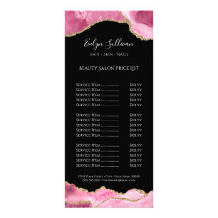 Tarjeta Publicitaria agata rosa caliente en la lista negra de precios