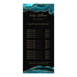 Tarjeta Publicitaria aguijón verde azulado de color de agua en la lista