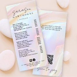 Tarjeta Publicitaria Análisis holográfico de lista de precios optativos