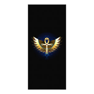 Tarjeta Publicitaria Ankh de oro con alas