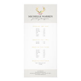 Tarjeta Publicitaria Antillas de oro bohemias con flores II