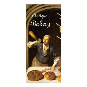 TARJETA PUBLICITARIA ANTIQUE OVEN BAKER ,BAKERY BREAD TIENDA