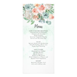 Tarjeta Publicitaria Apricot y Wasabi Green Watercolor Floral Boda