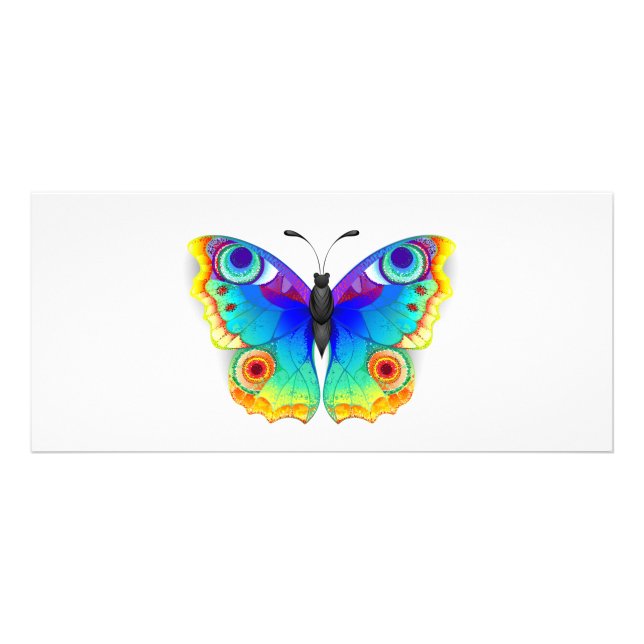 Tarjeta Publicitaria Arcoiris mariposa Peacock Eye (Frente)