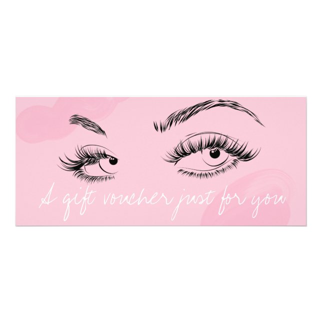 Tarjeta Publicitaria Artista de maquillaje Lanza Brows Pink Gift Vouche (Frente)