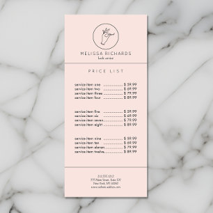 Tarjeta Publicitaria Artista de Maquillaje Logo de Mano y Pestañas Mini