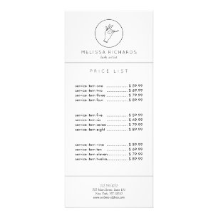 Tarjeta Publicitaria Artista de Maquillaje Logo de Mano y Pestañas Mini