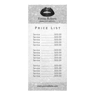 Tarjeta Publicitaria Artista de maquillaje Purpurina negro Ligeros List