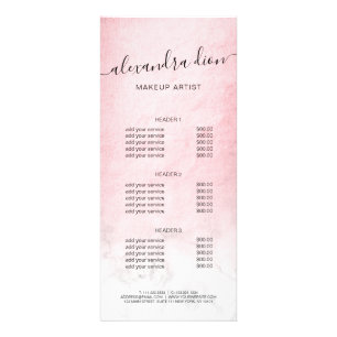 Tarjeta Publicitaria Artista elegante de mármol blanco rosa y dorado