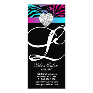 Tarjeta Publicitaria Azul del rosa del salón de belleza del estampado