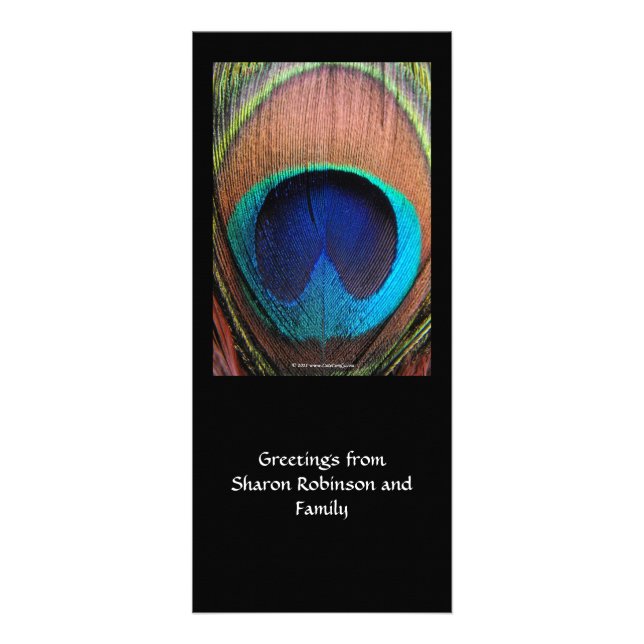 Tarjeta Publicitaria Azules ricos de la pluma macra del pavo real (Frente)