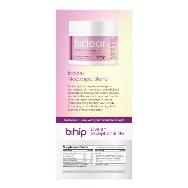 Tarjeta Publicitaria b:clear (Frente)