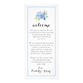 Tarjeta Publicitaria Bag Notes - Blue Floral Hydrangea