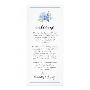Tarjeta Publicitaria Bag Notes - Blue Floral Hydrangea