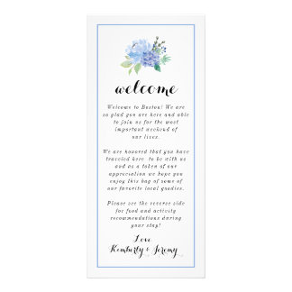 Tarjeta Publicitaria Bag Notes - Blue Floral Hydrangea