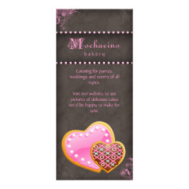 Tarjeta Publicitaria Bakery Rack Card Cookies Pink Chocolate Brown