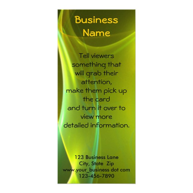 Tarjeta Publicitaria Barrido amarillo y verde de ensueño (Frente)