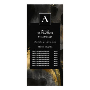 Tarjeta Publicitaria Barrido Primordial   Diseño Abstracto de Oro Negro