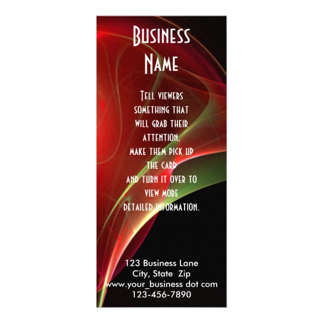 Tarjeta Publicitaria Barrido rojo y verde soñado (Frente)