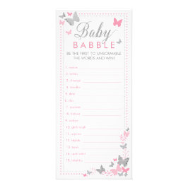 Tarjeta Publicitaria Bebé Babble Word Scramble Game, Butterflies