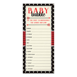 Tarjeta Publicitaria Bebé Word Scramble, Baby Shower, Buffalo Plantado
