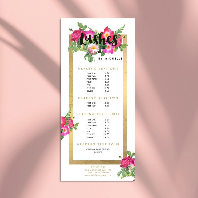 Tarjeta Publicitaria Belleza Florals Extensiones Lash White (Subido por el creador)
