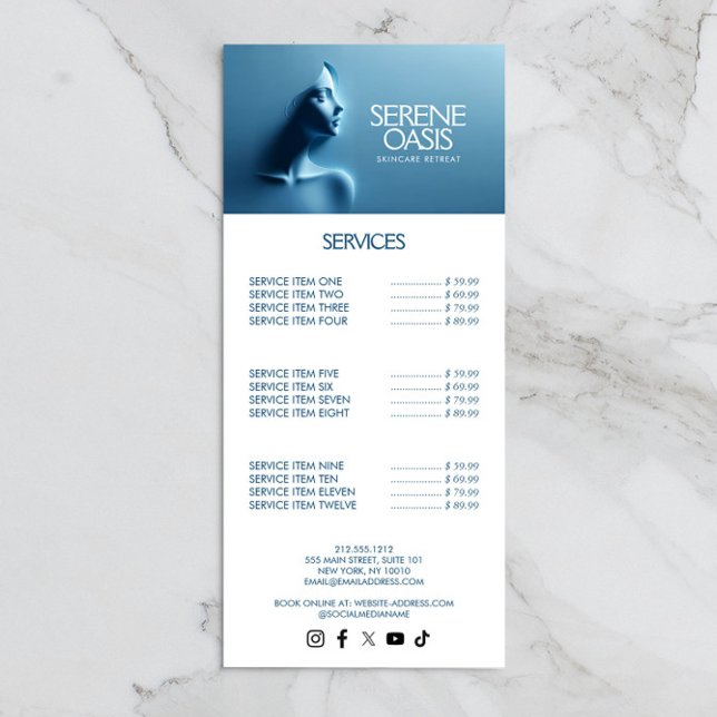 Tarjeta Publicitaria Belleza Serena Cuidado de la Piel, Masaje, Spa (Subido por el creador)