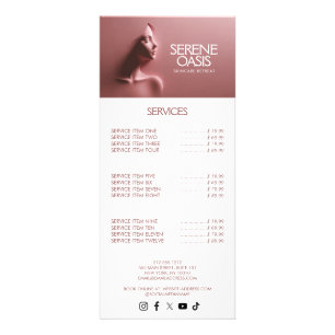 Tarjeta Publicitaria Belleza Serena Cuidado de la Piel, Masaje, Spa Ros