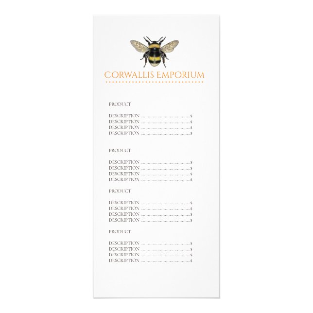 Tarjeta Publicitaria Big Bumble Bee Gold Retail (Frente)