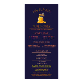 Tarjeta Publicitaria Black Bee Honey Label Metallic Gold Text 