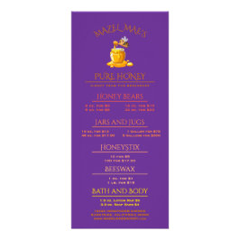 Tarjeta Publicitaria Black Bee Honey Label Metallic Gold Text 