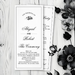 Tarjeta Publicitaria Black branch Old Money wedding program