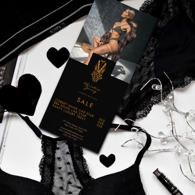 Tarjeta Publicitaria Black Lingerie Boutique Photo Information Prices (Subido por el creador)