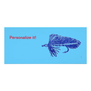 Tarjeta Publicitaria Blue Matuka streamer, fly tying, fly fish art