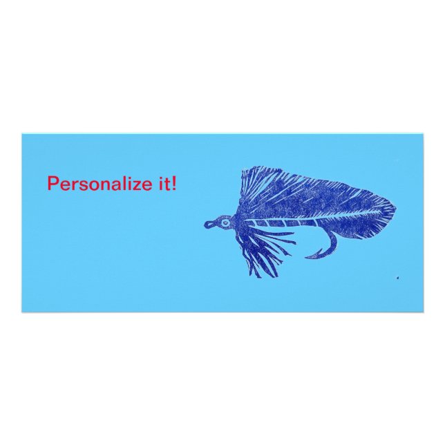 Tarjeta Publicitaria Blue Matuka streamer, fly tying, fly fish art (Frente)