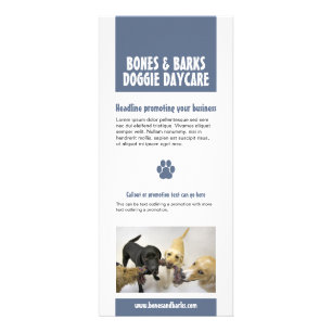 Tarjeta Publicitaria Blue Paw Print Dog Care